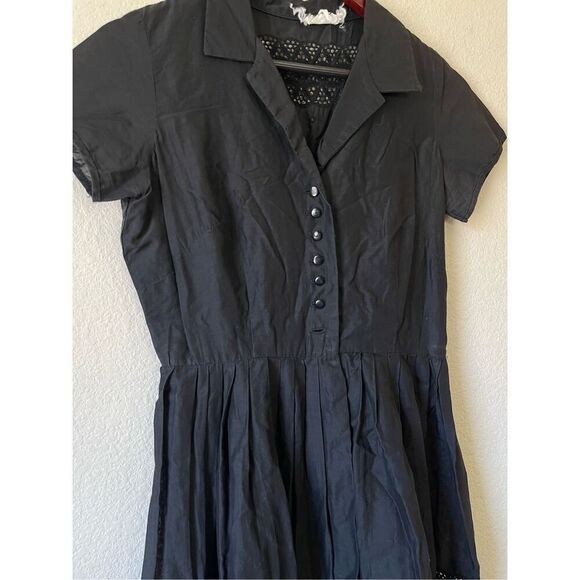 Vintage eyelet lace embroidered‎ shirt dress size small - Picture 2 of 7